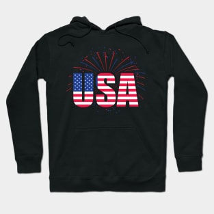 USA fireworks 4th of July Patriotic Hoodie